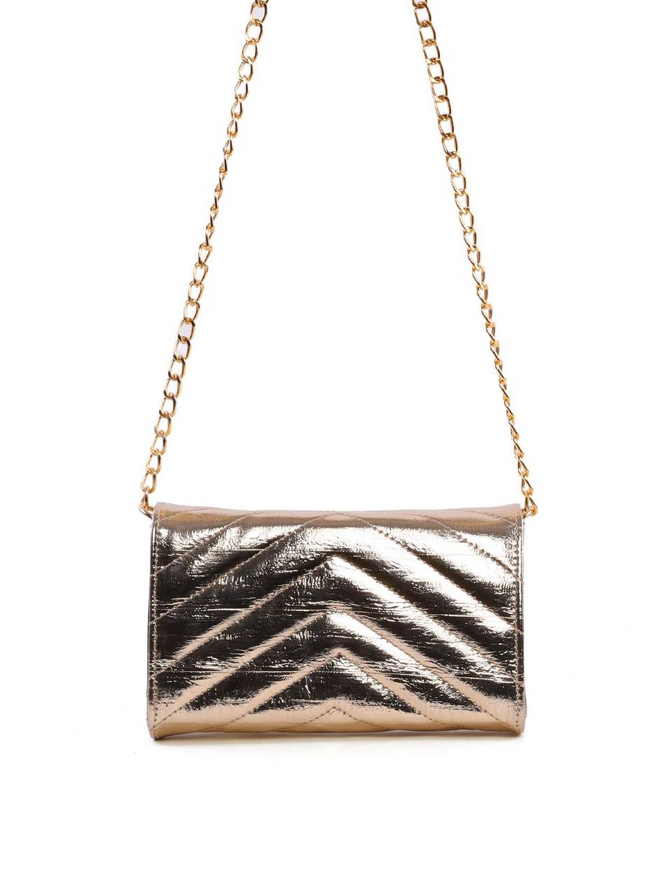 Bolsa Clutch Transversal em Matelassê - Ouro BSI-6424 - AU