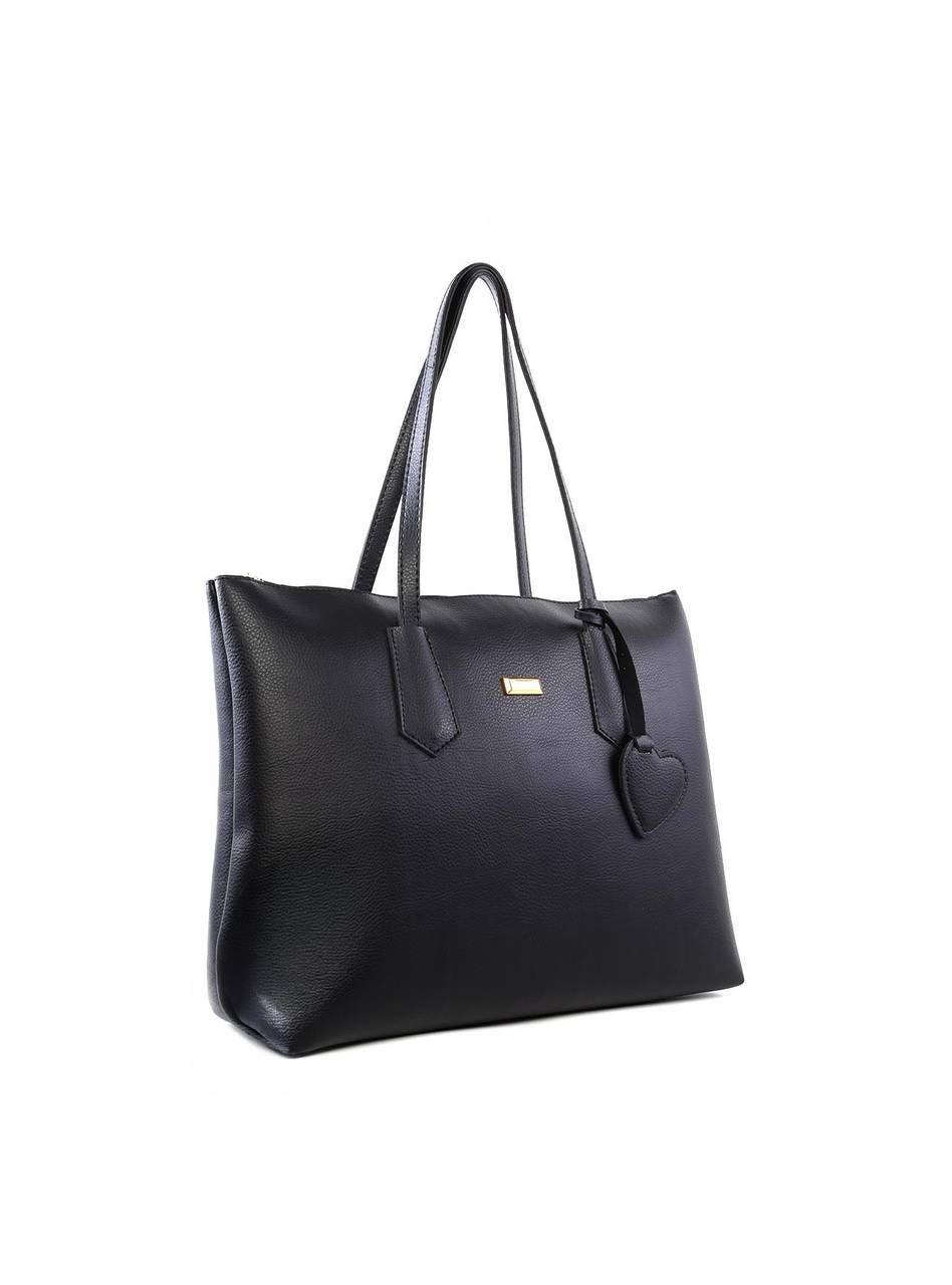 Bolsa Shopper Bag Charm Coração - Preta BSI-6413 - PR
