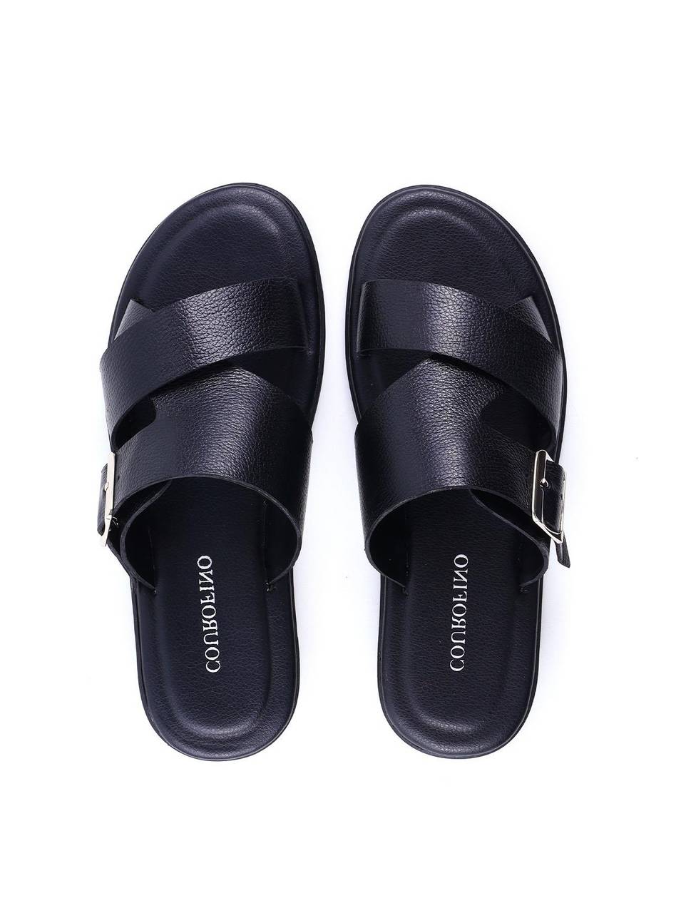Chinelo Slide Masculino com Tiras Cruzadas - Preta SDI-12082 - PR