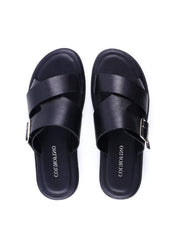 Chinelo Slide Masculino com Tiras Cruzadas - Preta SDI-12082 - PR