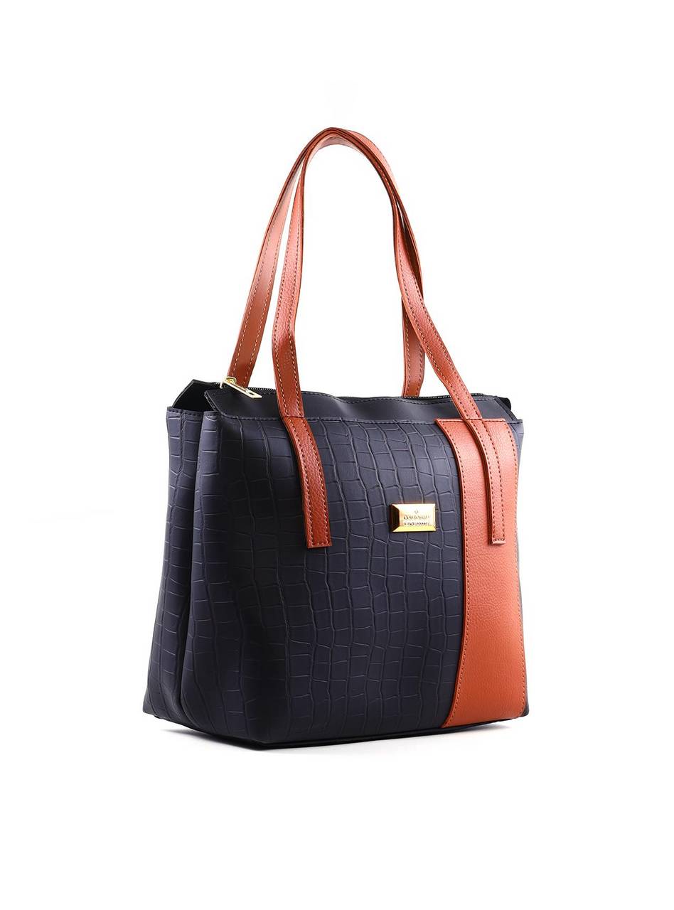 Bolsa Tote Média com Recortes - Preta BSI-6397 - PR