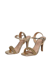 Sandália Feminina Salto Alto Fino - Ouro SDI-11616 - AU