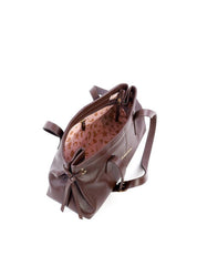 Bolsa Tote de Couro com Ilhós Laterais - Cacau BSI-6223 - CA