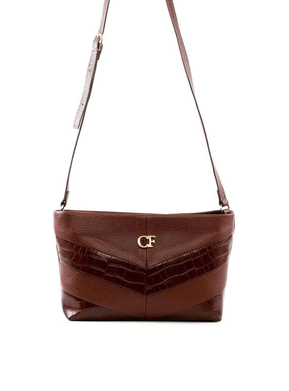 Bolsa Tote Transversal com Recortes em V - Cacau BSI-6435 - CA