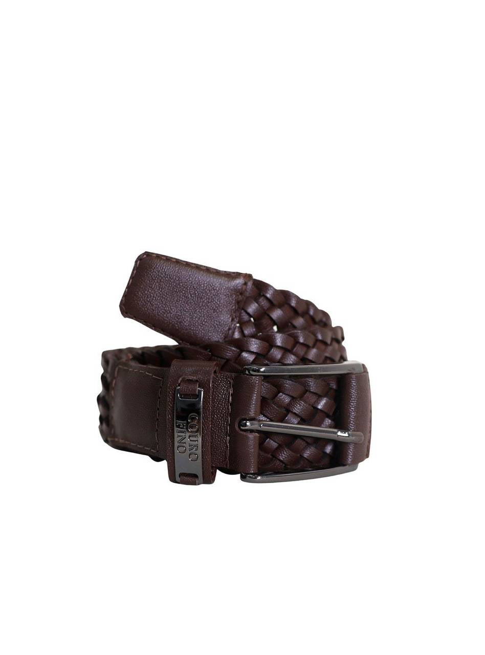 Cinto Masculino Casual Couro Trançado Cacau CTI-919 - CA