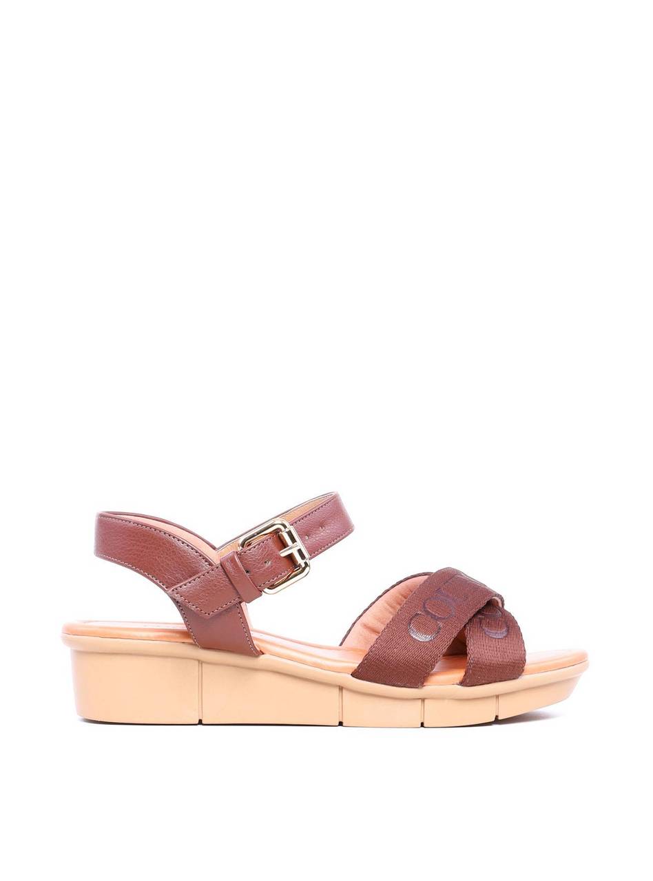 Sandália Feminina Anabela Confort com Tiras Cruzadas Cacau SDI-11694 - CA