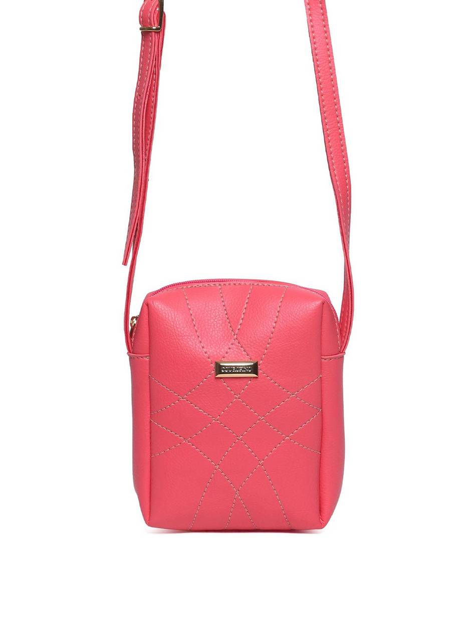 Bolsa Bag Pequena Transversal Costura Trançada - Rosa BSI-5466 - RS