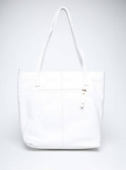 Bolsa Tote Feminina Tiracolo Sacolão Grande Placa Sobreposta Branca BSI-5623 - BR