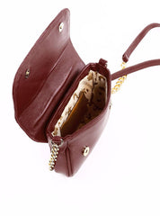 Bolsa Satchel Pequeno Couro Transversal - Cacau BSI-5858 - CA