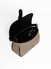 Bolsa Satchel de Mão em Palha Preta BSI-5986 - PR