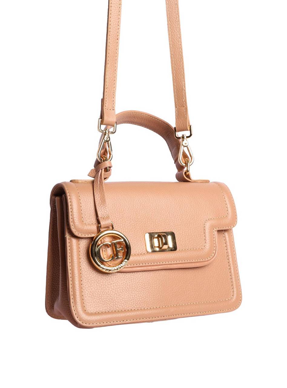 Bolsa Satchel Couro Pequena Transversal Nude BSI-5754 - NU