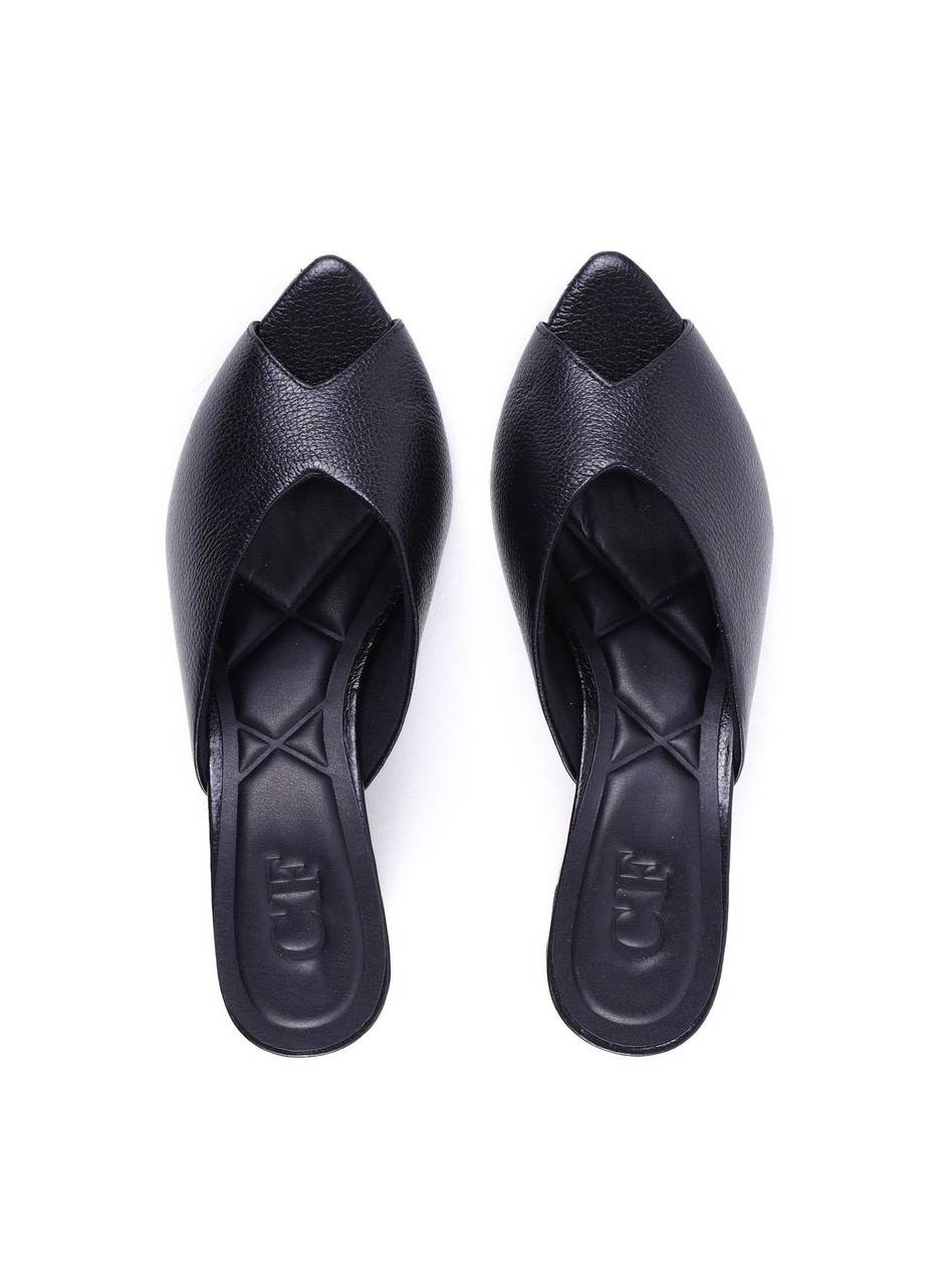 Tamanco Peep Toe com Salto Bloco - Preta SDI-12022 - PR