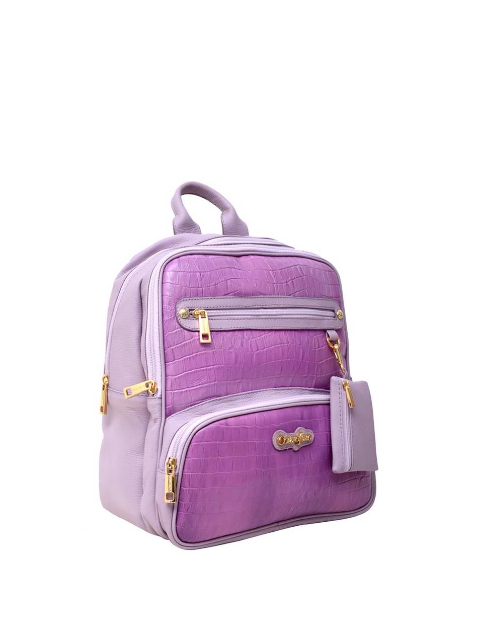 Mochila Casual Grande Porta Moedas Couro Lilás MEI-428 - LI