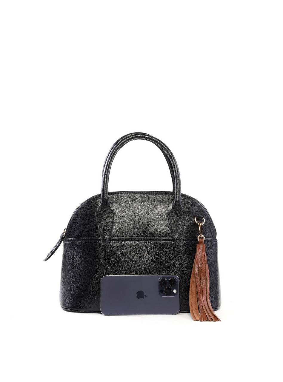Bolsa Tote Arredondada com Barbicacho - Preta BSI-6419 - PR