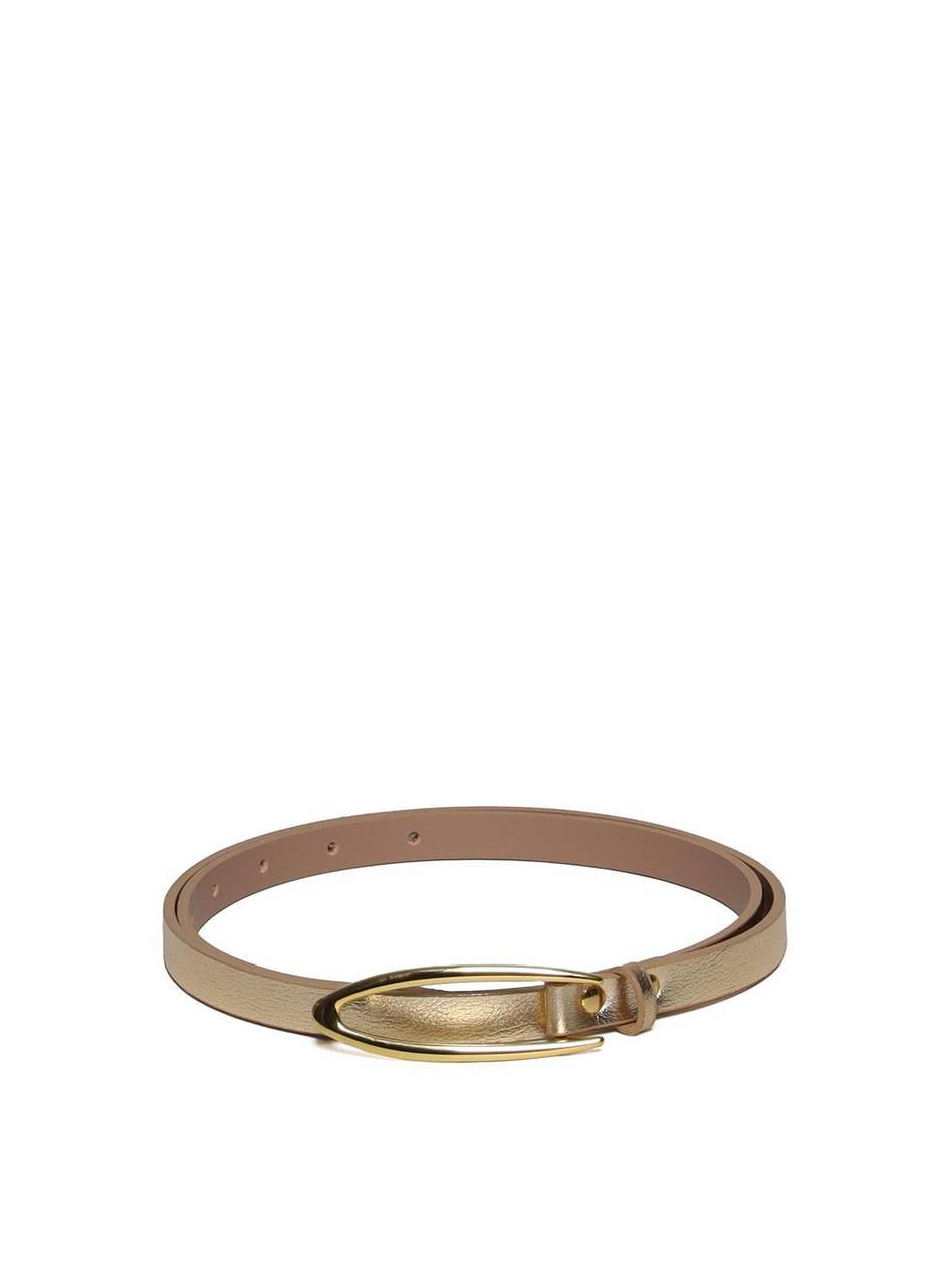 Cinto Feminino em Couro com Fivela Orgânica - Ouro CTI-971 - AU