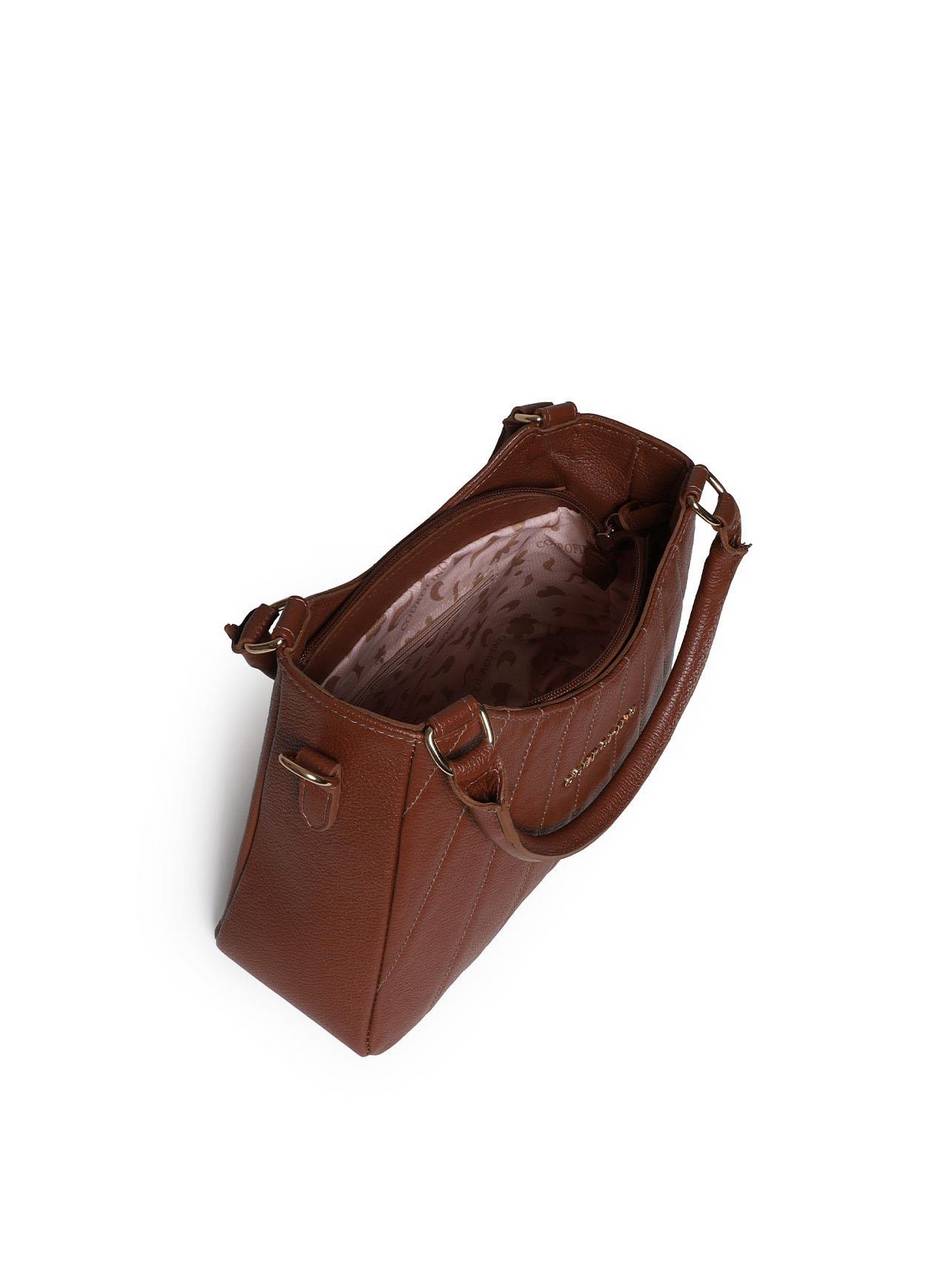 Bolsa Tote Tiracolo Média Couro - Cacau BSI-5955 - CA
