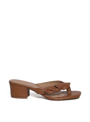 Sandália Feminina Couro Tamanco Salto Bloco - Castor  SDI-11622 - CS