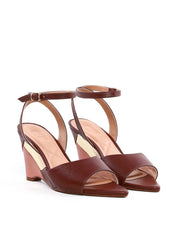 Sandália Anabela Patchwork Bico Folha - Cacau SDI-12087 - CA