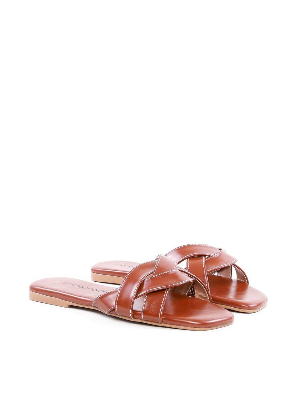 Rasteira com Tiras Largas Entrelaçadas - Castor SDI-11917 - CS