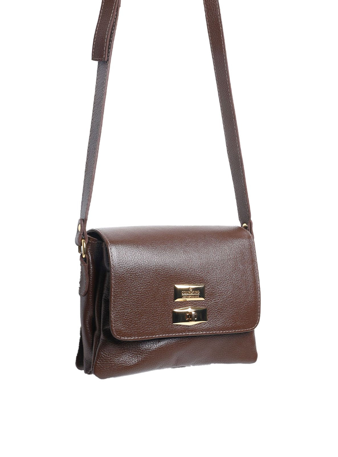 Bolsa Saddle Pequena Couro Alça Regulável Cacau BSI-5739 - CA