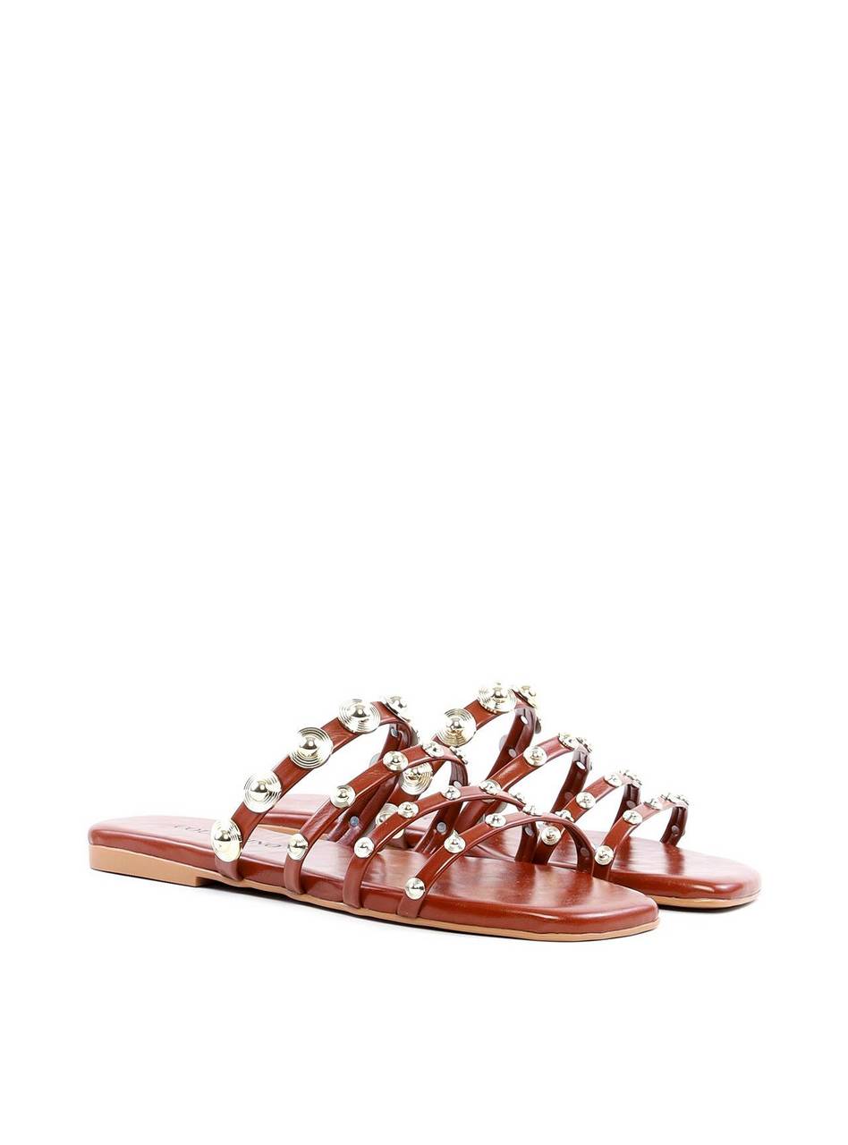 Rasteira com Tiras Finas e Rebites - Castor SDI-11895 - CS