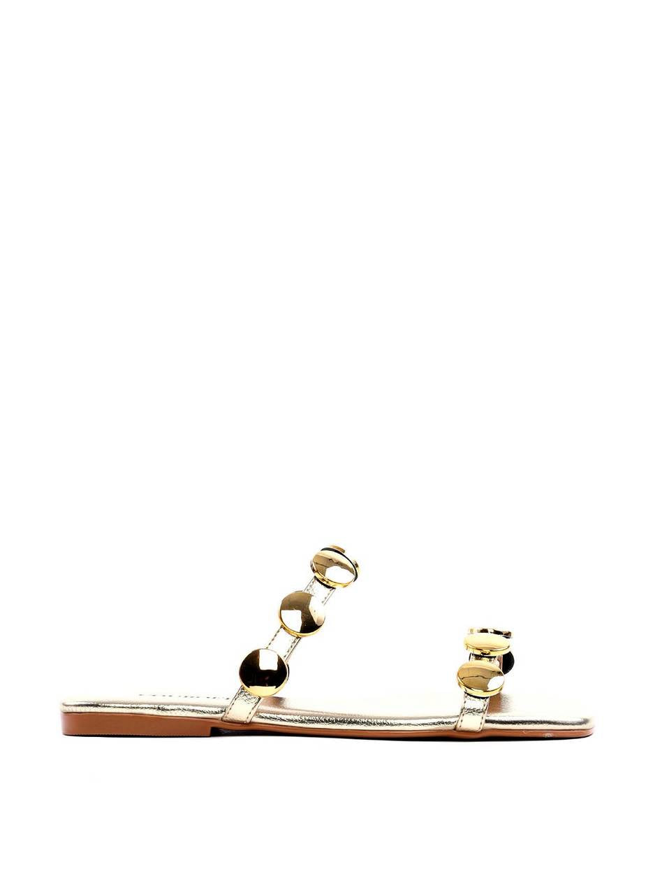 Rasteira Duas Tiras com Medalhas - Ouro SDI-11751 - AU