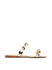 Rasteira Duas Tiras com Medalhas - Ouro SDI-11751 - AU