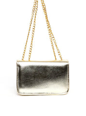 Bolsa Satchel Quadrada com Alça de Corrente - Ouro BSI-6287 - AU