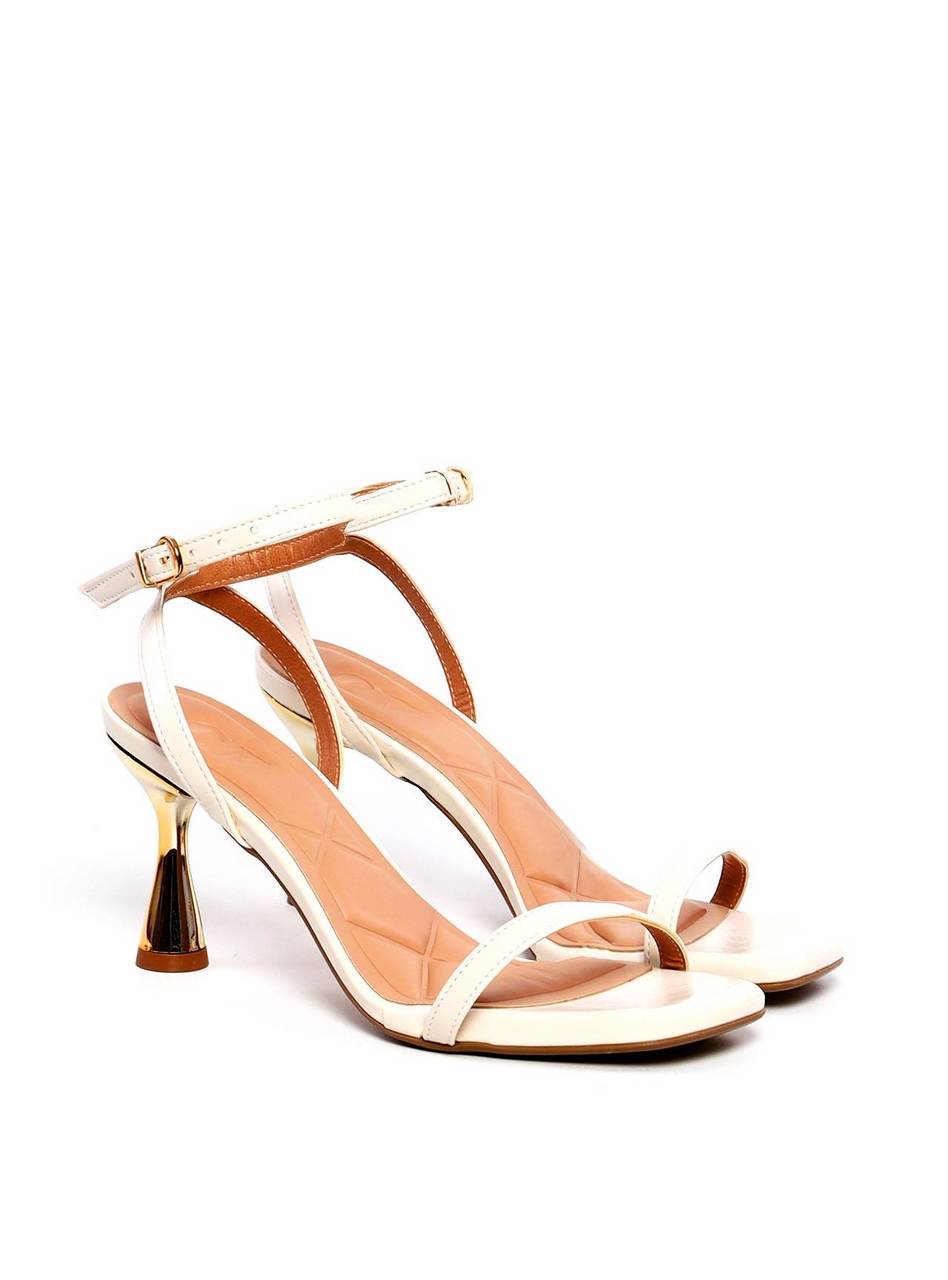 Sandália Tiras Finas Salto Alto Cromado - Ouro SDI-11925 - FE