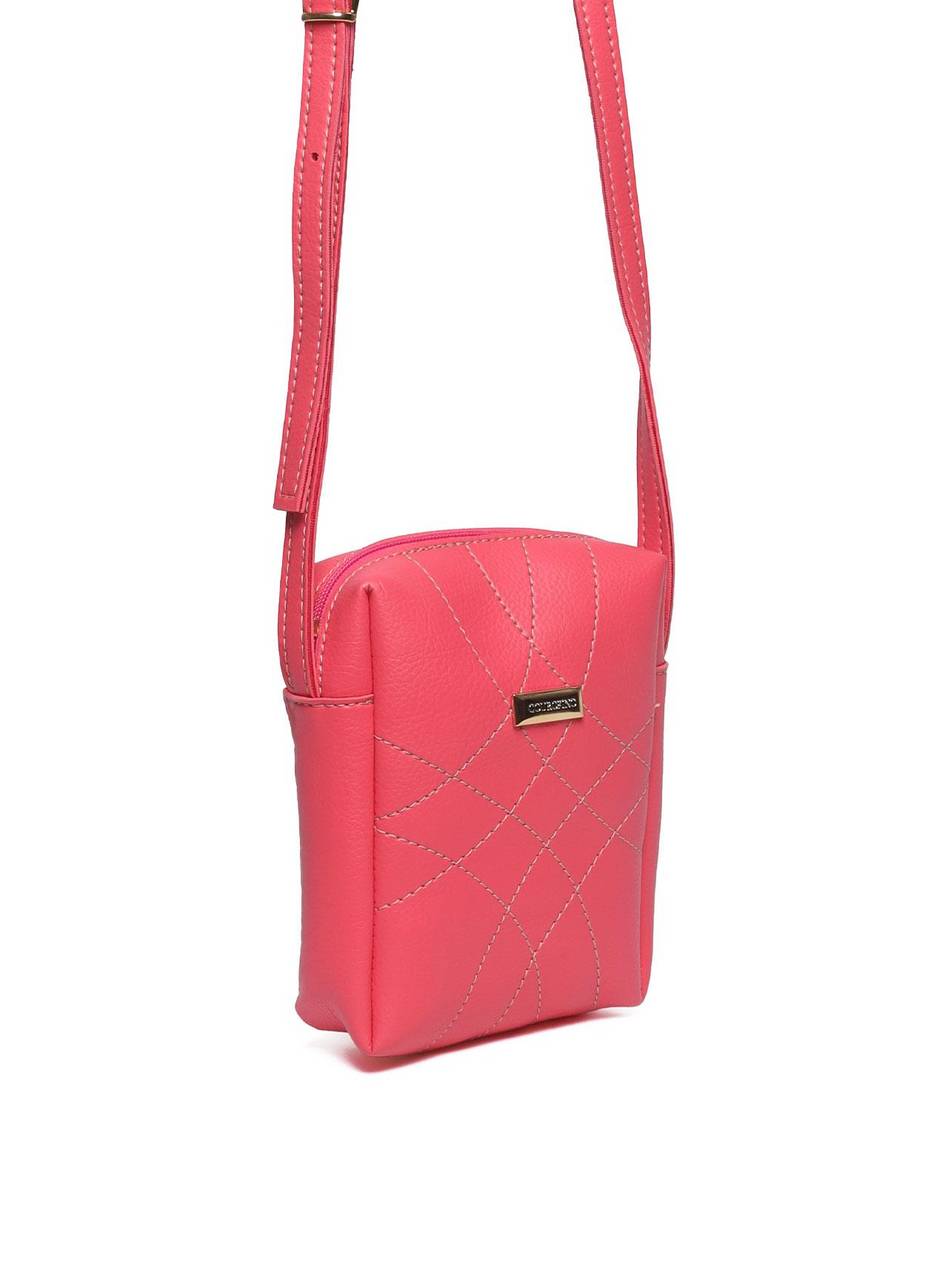 Bolsa Bag Pequena Transversal Costura Trançada - Rosa BSI-5466 - RS