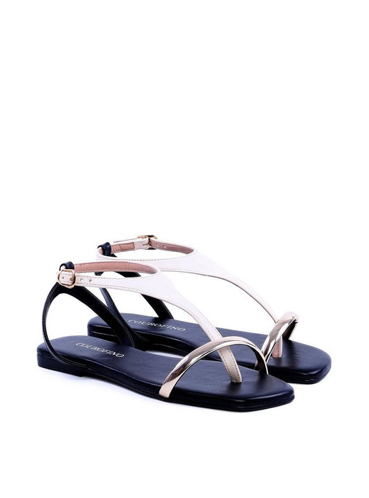 Rasteira Bicolor com Tira Fina - Preta SDI-11729 - PR