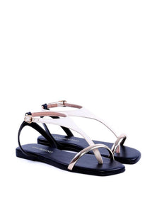 Rasteira Bicolor com Tira Fina - Preta SDI-11729 - PR