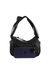 Bolsa Hobo Tressê com Nó na Alça - Preta BSI-6395 - PR