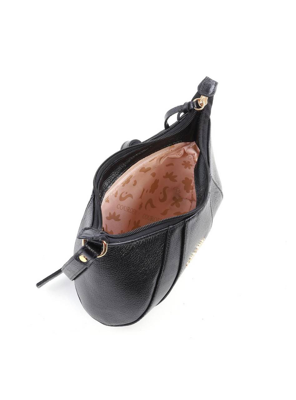 Bolsa Transversal Arredondada Retalhos - Preta BSI-6403 - PR