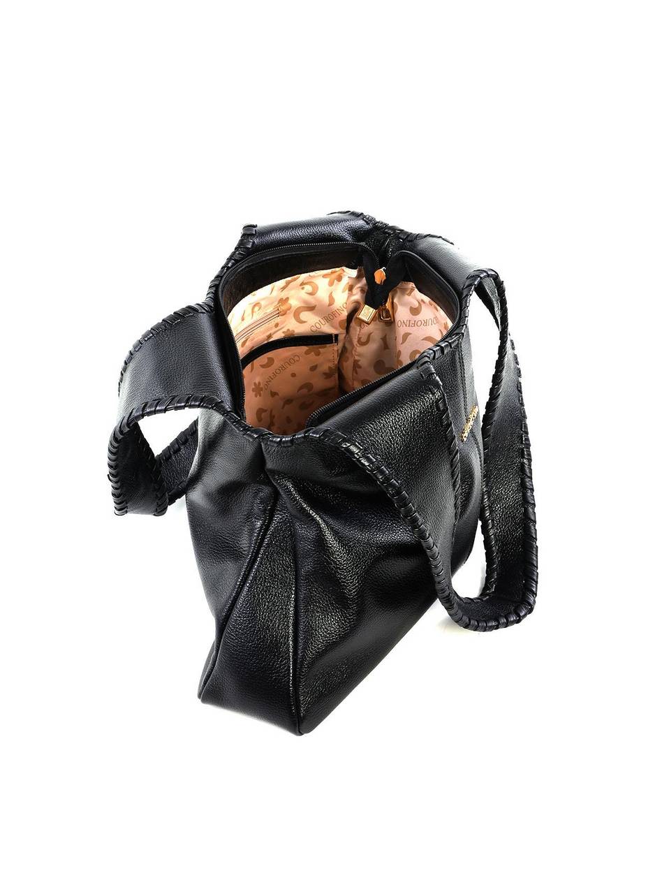 Bolsa Hobo Estilo Whipstitch - Preta BSI-6406 - PR