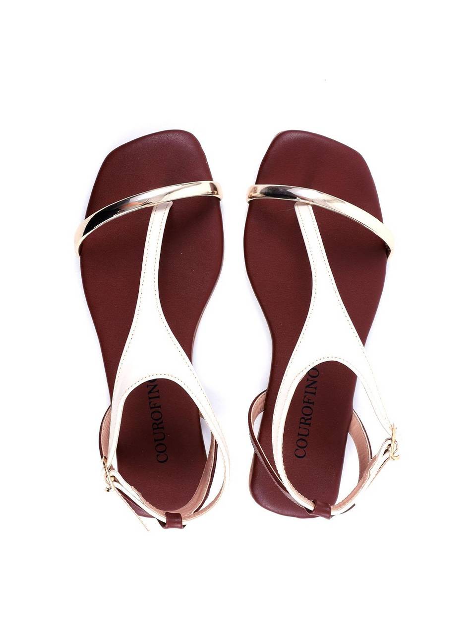 Rasteira Bicolor com Tira Fina - Cacau  SDI-11729 - CA