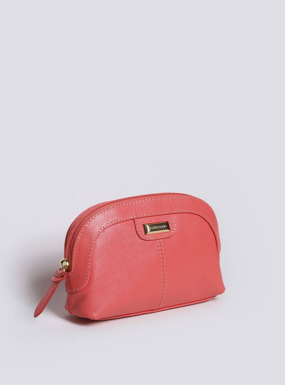 Necessaire Feminina Couro Meia Lua Rosa NSI-140 - RS