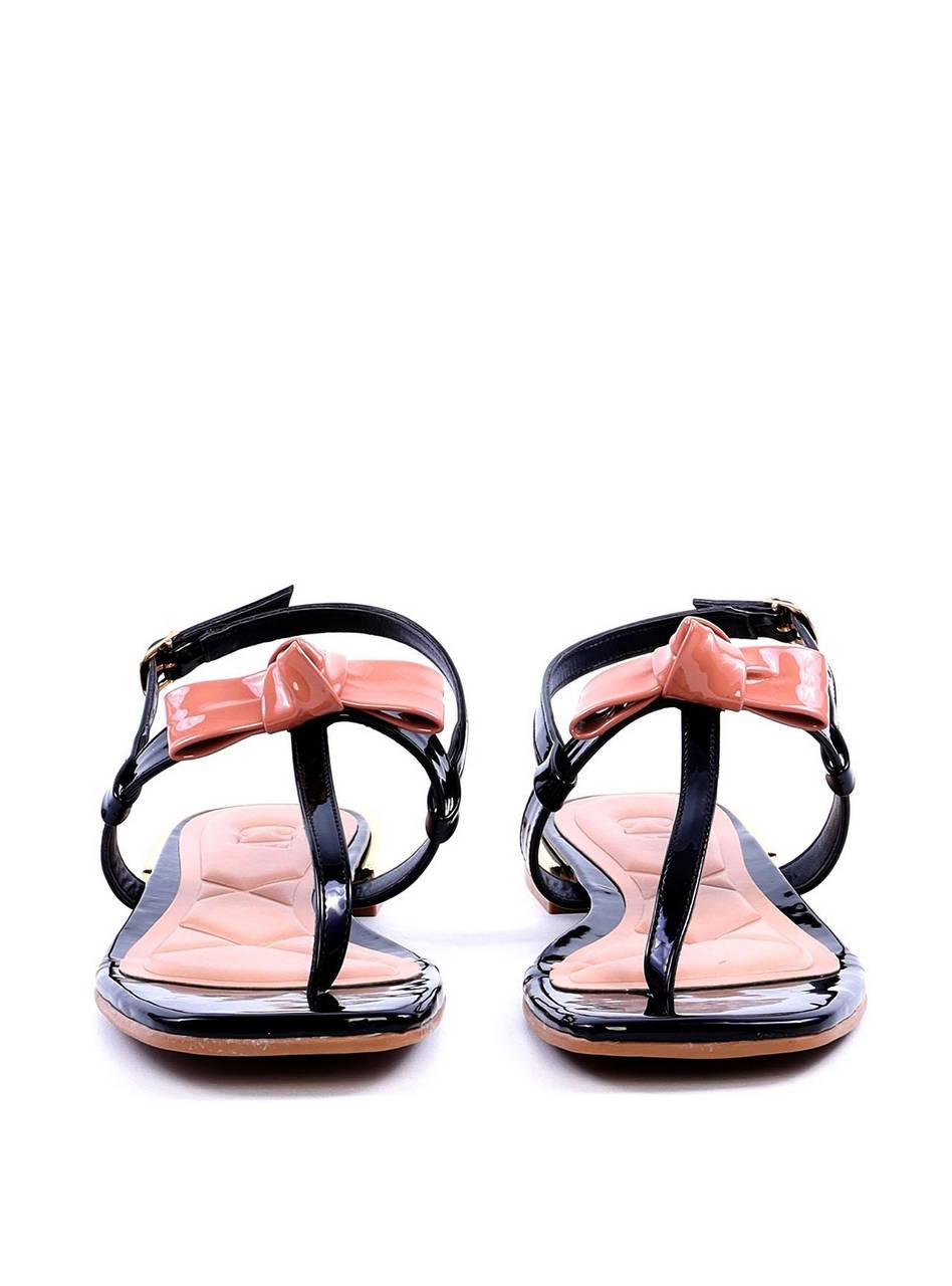 Sandália Salto Quadrado Tiras com Laço - Preta SDI-11747 - PR