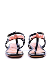 Sandália Salto Quadrado Tiras com Laço - Preta SDI-11747 - PR