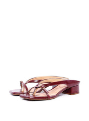 Tamanco Feminino Salto Bloco Baixo com Fivela - Vinho SDI-11839 - VI