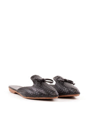 Mule Bico Fino Tressê Enfeite Laço - Preta SDI-12061 - PR