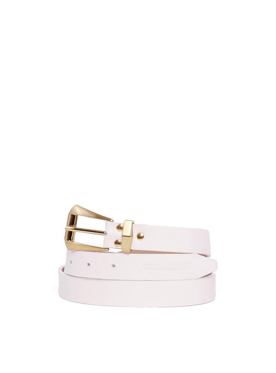 Cinto Feminino Fivela Grande em Couro - Branca CTI-1005 - BR