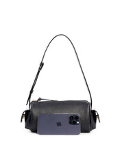 Bolsa Baguete Pequena com Bolsos Laterais - Preta BSI-6447 - PR