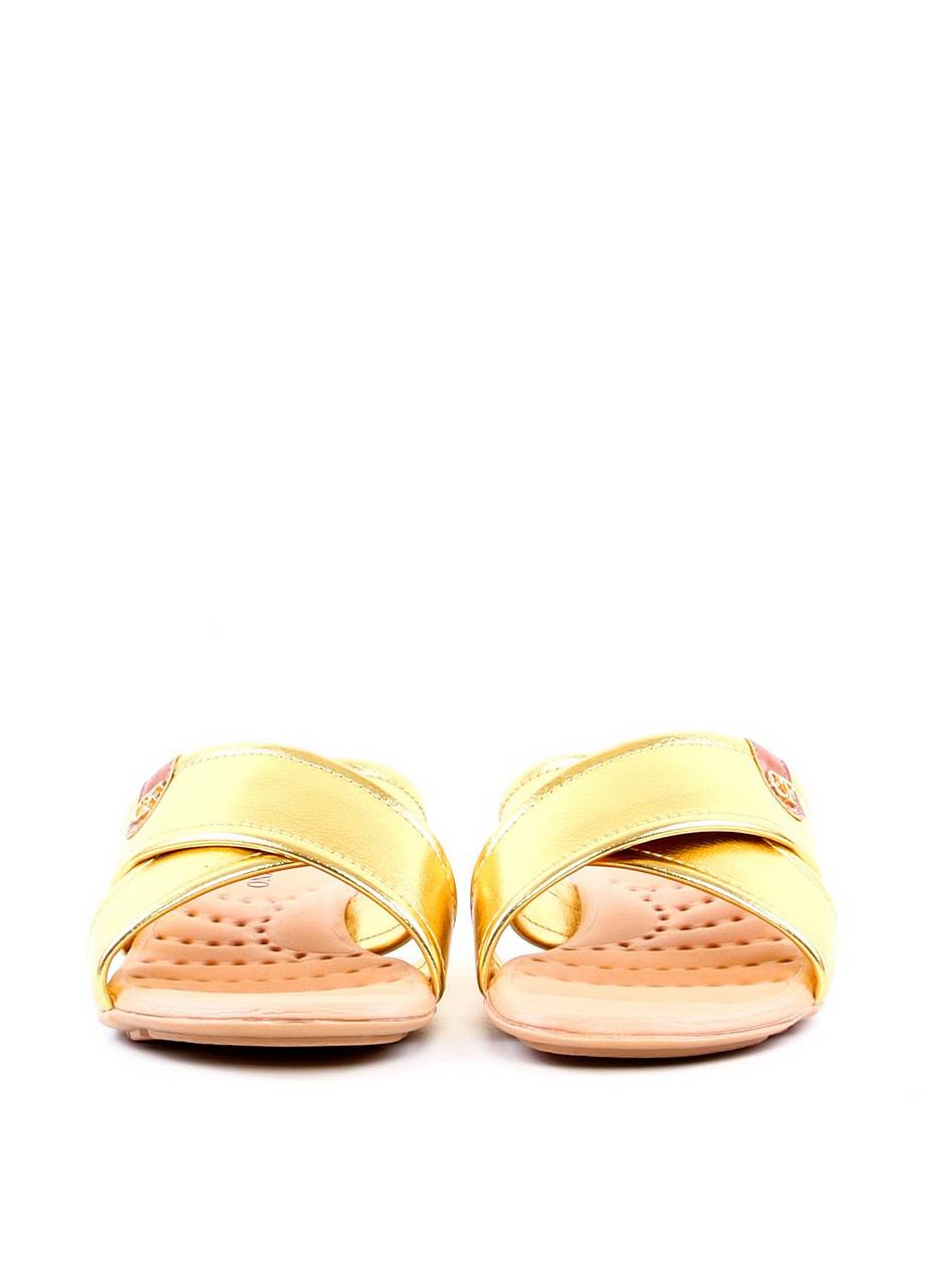 Rasteira Comfort Tiras Cruzadas Detalhe CF - Ouro SDI-11988 - AU