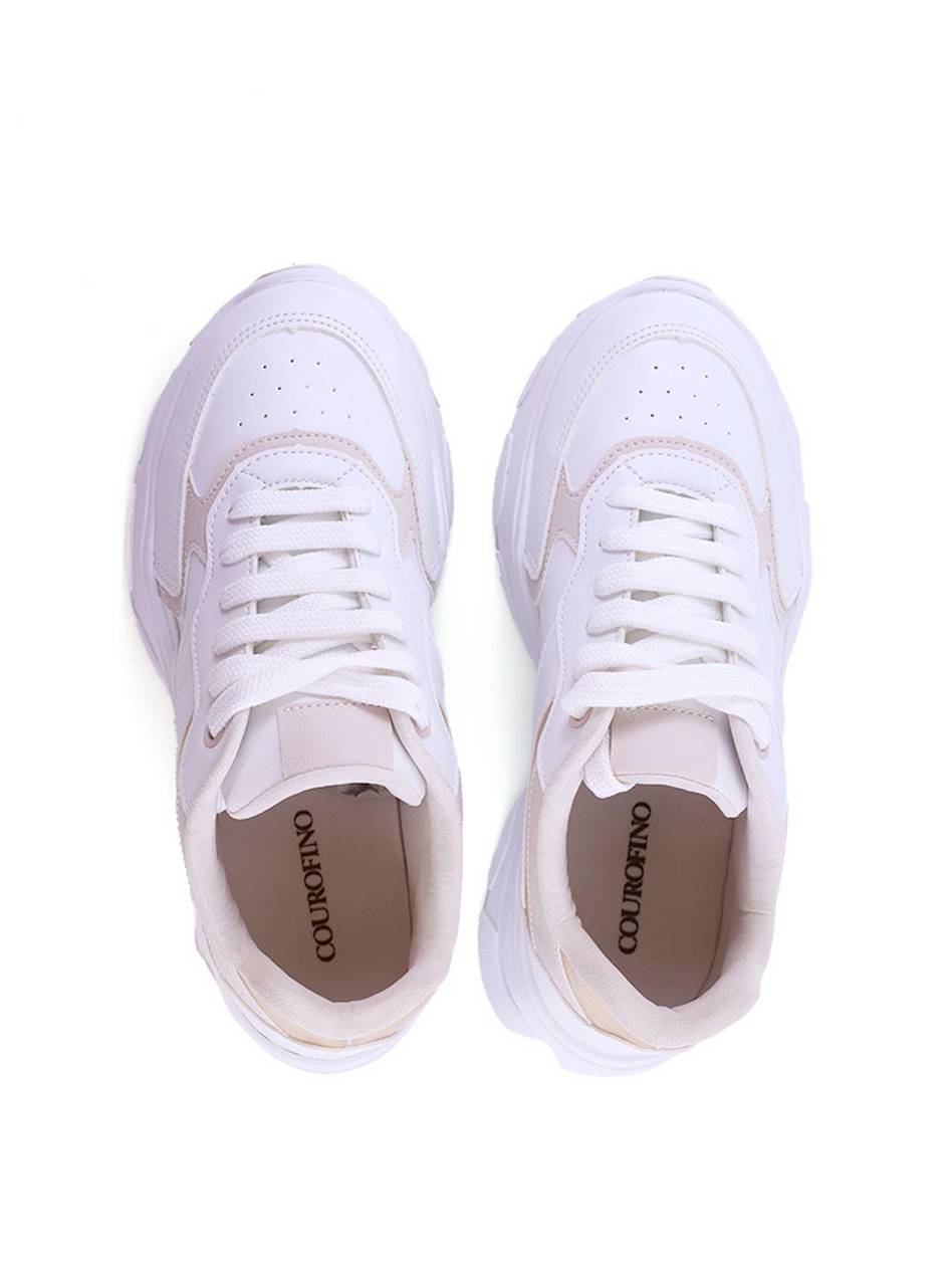Tênis Chunky Feminino Branco com Detalhes Metalizados SP- 11851 - AU