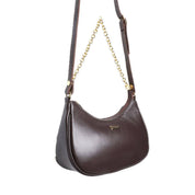 Bolsa Hobo Pequena Transversal Couro Cacau BSI-5850 - CA