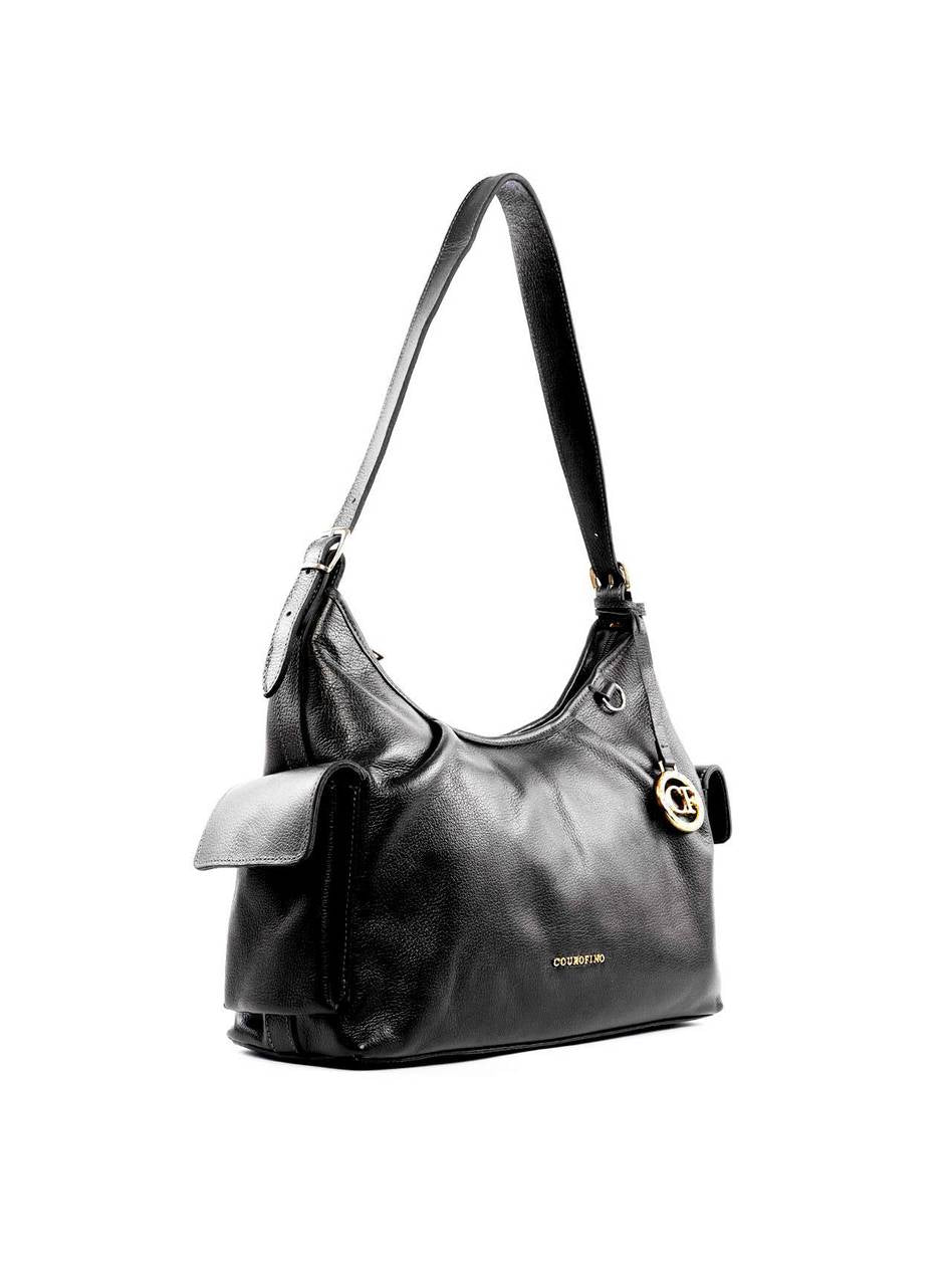 Bolsa Hobo com Bolsos Laterais - Preta BSI-6234 - PR