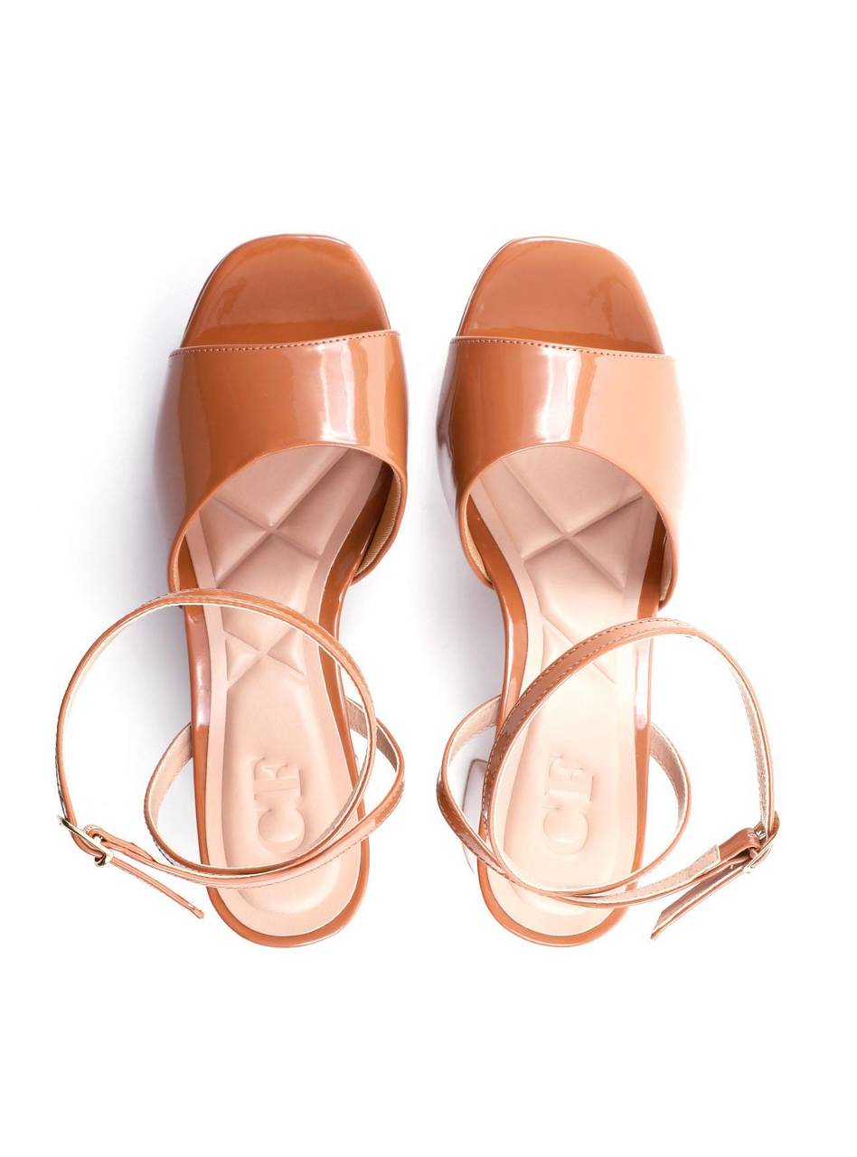 Sandália Salto Bloco Meia Pata Verniz - Castor SDI-11756 - CS