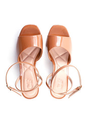 Sandália Salto Bloco Meia Pata Verniz - Castor SDI-11756 - CS
