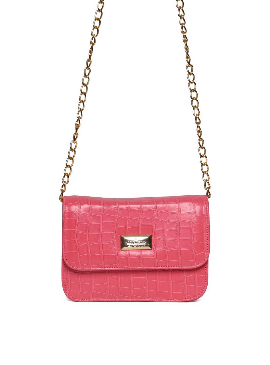 Bolsa Saddle Pequena Estruturada Alça Transversal Pink BSI-5724 - PK